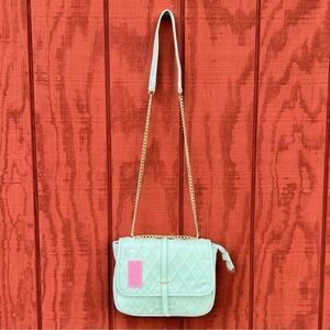 NWT Simply Southern Women's Quilted Leather Chain Strap Crossbody Bag‎ Mint